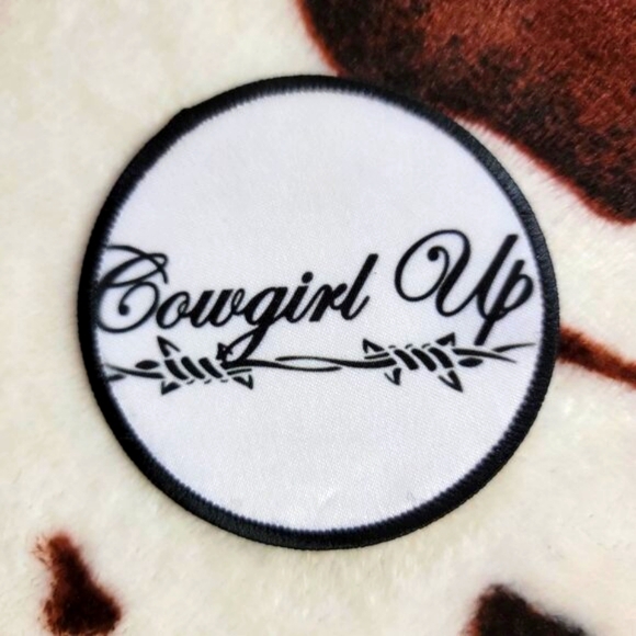 Cowgirl Up Western Sublimation DYI Fabric Hat Patch Glue Iron On Sew Hat Patch - Picture 2 of 5